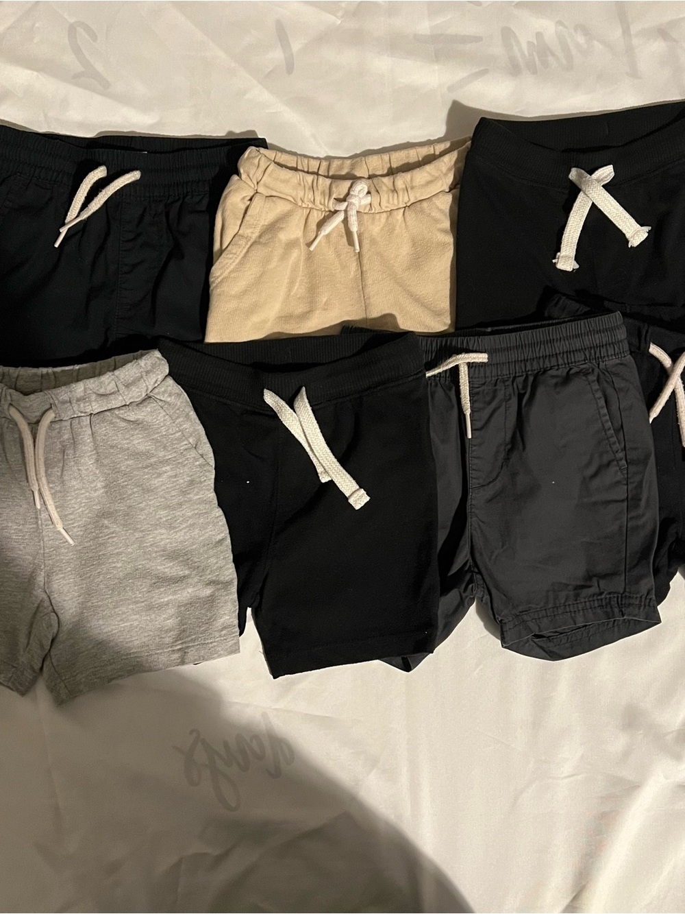 Set of Seven Old Navy Shorts in Neutral Colors in Size 18-24 Months